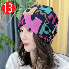 Cold-proof Twisted Hat Riding Fashion Scarf And Hat (Option: No 13-Free Size)