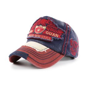 Wash and make old sun protection baseball cap (Option: Red-54cm)