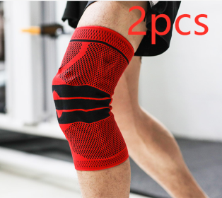 Sports Running Fitness Protection Knee Pads Brace Strap (Option: Red anti slip a pair-M)
