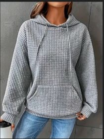 Fashionable And Individualistic Solid-color Women's Sweatshirt (Option: Grey-2XL)