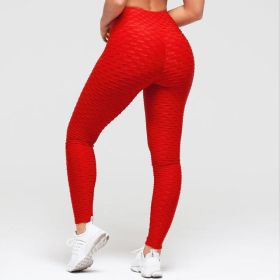 Booty Lifting Anti Cellulite Scrunch Leggings Without Pocket (Option: Red-XS)
