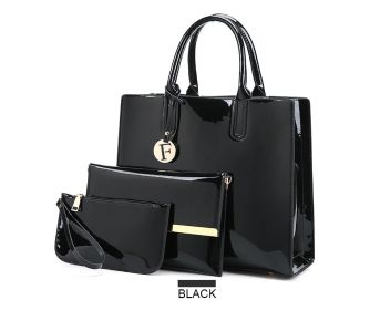3 Sets Leather Handbags (Option: Black)