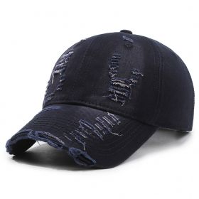 Street Hole Vintage Baseball Cap Men Do The Old Cowboy Washed (Option: Navy Blue-Adjustable)