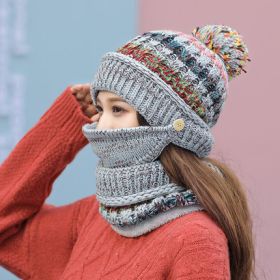 Korean winter knitted hat (Option: grey)