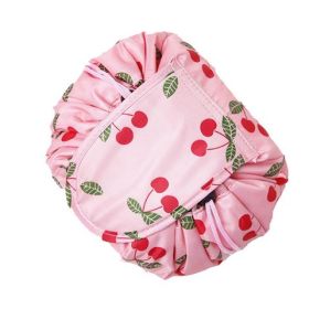 Animal Printing Large Capacity Drawstring Lazy Cosmetic Storage Bag (Option: Pink Cherry)