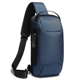 Men's Business Messenger Waterproof Shoulder Bag (Option: Navy Blue)