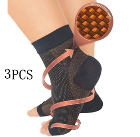 Men Women Anti Fatigue Compression Foot Sleeve Foot Ankle Compression Socks (Option: L XL-01or3pcs)