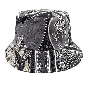 Paisley Bucket Hat Color Matching Printing Double-sided Wear (Option: Gray-M)