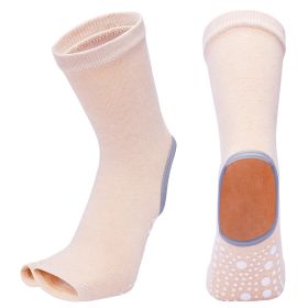 Female Non-slip Yoga Socks (Option: Beige)