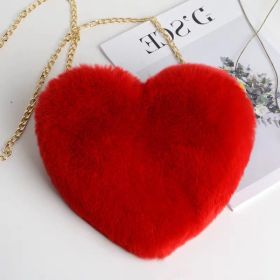 Love Bags For Women Plush Chain Shoulder Bags Valentine's Day Party Bag (Option: Red)