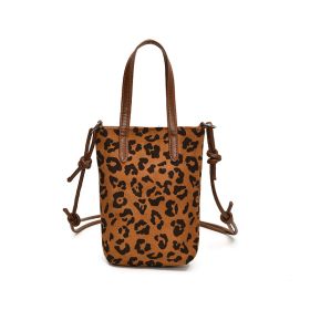Women's Crossbody Bag Autumn And Winter Retro Leopard Print Shoulder Bag Anime New Versatile Suede Phone Bag (Option: Leopard Print Khaki)