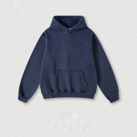 Men's Fashion Retro Velvet Padded Hooded Sweatshirt (Option: Royal Blue-XL-Tops)