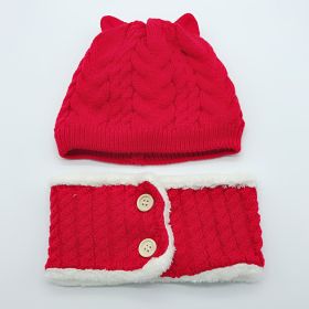Plus velvet thick bib mask (Option: Red child)