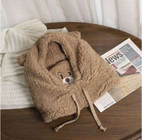 Hat Ear Protection And Wind Protection Outdoor Female Single-layer Fleece-lined (Option: Mask bear khaki)