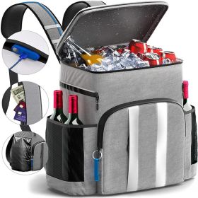 Large Capacity Refrigerated Backpack Picnic Insulation (Option: grey)
