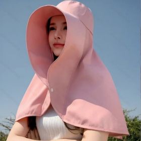 Sun Protection Hat,UV Neck Protection Beach (Option: Pink)