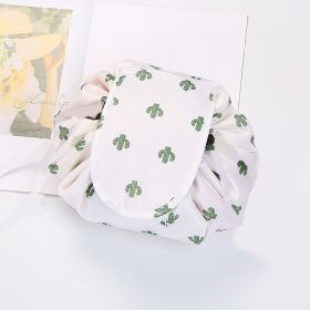 Animal Printing Large Capacity Drawstring Lazy Cosmetic Storage Bag (Option: White cactus)