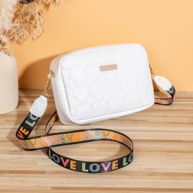 All-matching Casual Heart-shaped Embroidered Bag (Option: White)