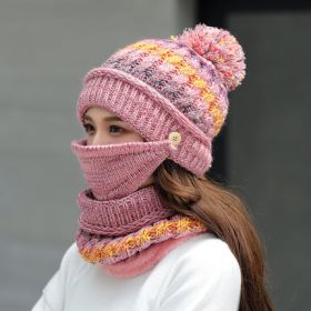 Korean winter knitted hat (Option: Pink)