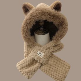 Autumn And Winter Cute Furry Fox Ear Hat (Option: Khaki-Free Size)