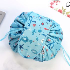 Animal Printing Large Capacity Drawstring Lazy Cosmetic Storage Bag (Option: Sky bluea)