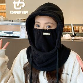 Hat Cycling Winter Women's Windproof Outdoor Thickened Warm (Option: Black-Adjustable)