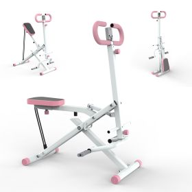 Squat Machine For Home, Assist Trainer For Glutes Workout Foldable With Resistance Bands, For Botty Glutes Butt Thighs, Ab Back Leg Press Hip Thrust F (Option: Pink)