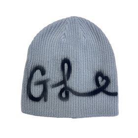 Street Style Letters Pile Heap Cap Beanie Hat Female Autumn And Winter Street (Option: G Gray-M)