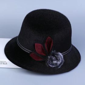 Flower Fashion Hat Temperament Fairy Style Fisherman's (Option: Black-58to60cm)