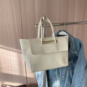 Fashion Women Shoulder Bags Large Capacity Handbags Simple Retro Tote Bags Solid Color Famous Brand High Quality Bags (Option: White)