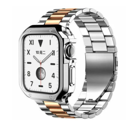 Stainless Steel For Watch IWatch Band (Option: SilverRose Gold-41mm)