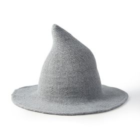 European And American Halloween Wool Wizard Hat (Option: Light Grey-M 56to58cm)