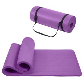Only Supports Self Pickup  Yoga Mat, One Inch Thickened High-density Practice Mat, Tear-resistant Practice Yoga Mat With Straps, Suitable For All Kind (Option: Purple)