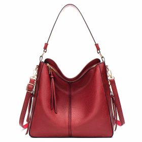 Hobo Bags Women High Capacity Handbags Fahsion Commuting Crossbody Shoulder Bag Shopping Totes (Option: Red)