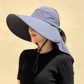 Sun Hat Female Sun Protection UV Protection Big Brim Summer Cover Full Face (Option: Gray-Free Size Adjustable)