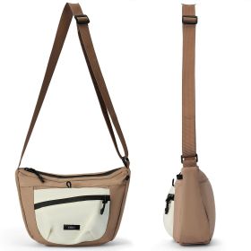 Women's Solid Color Crossbody Bag Fashionable Large Capacity Shoulder Bag For Work School Casual Trendy Versatile High-quality Daily Commuting Bag (Option: Brown)