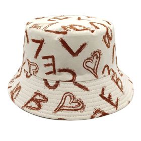 Love Letter Pattern Digital Printing Bucket Hat (Option: Beige-M)