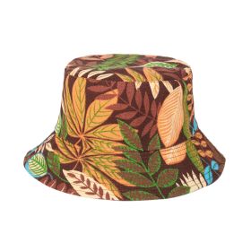 European And American New Printing Bucket Hat Women's Spring And Summer Canvas Hat Travel Beach Double-sided Wear Bucket Hat Generation Hair (Option: Yellow-M)
