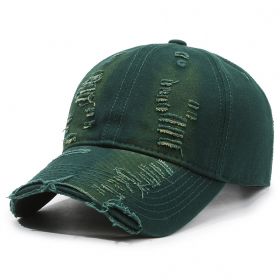Street Hole Vintage Baseball Cap Men Do The Old Cowboy Washed (Option: Dark Green-Adjustable)