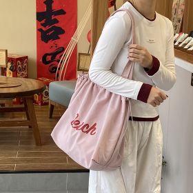 Canvas Bag Large Capacity Women's Shoulder Bag (Option: Beach Light Pink)