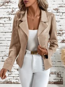 Autumn And Winter Elegant Slim Slimming Women's Jacket Cardigan Jacket (Option: Khaki-S)