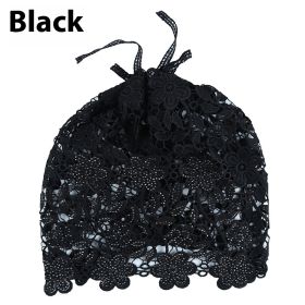 Hat Female Ethnic Style Flower Hat Hollow Single Layer Pullover (Option: Black-Free Size)