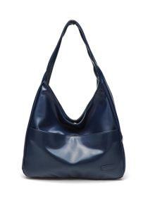 Fashion Tote Bag Large Capacity Casual Shoulder Bag Women's Commuting Handbag College Student (Option: Dark Blue)