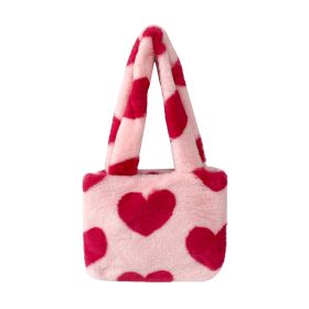 Fashion Love Heart Womens Furry Fluffy Bag (Option: Pink)