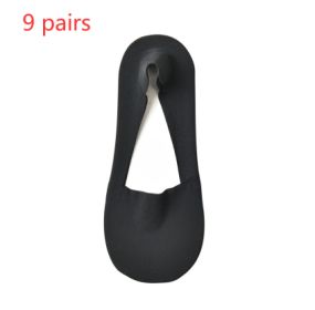 Women's Fashion Silicone Non-slip Shallow Boat Socks (Option: Black 9pairs-One size)