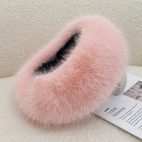 Autumn And Winter Fur No Topless Hat Hair Ring Fur Thickening (Option: Pink-Free Size)
