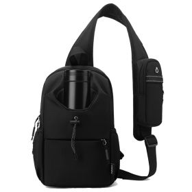 Men's Oxford Cloth Splash-proof Shoulder Crossbody Chest Bag (Option: Black)