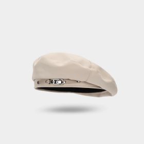 Black Design Sense Minority All-match Painter Cap (Option: Beige-Free Size)