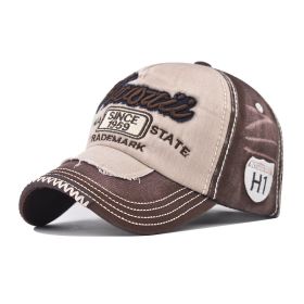 Men's And Women's Four Seasons Cowboy Hat Simple Sun-poof Peaked Cap (Option: Hawaiian Brown-Adjustable)