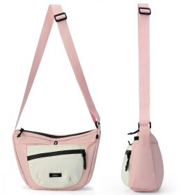 Women's Solid Color Crossbody Bag Fashionable Large Capacity Shoulder Bag For Work School Casual Trendy Versatile High-quality Daily Commuting Bag (Option: Pink)